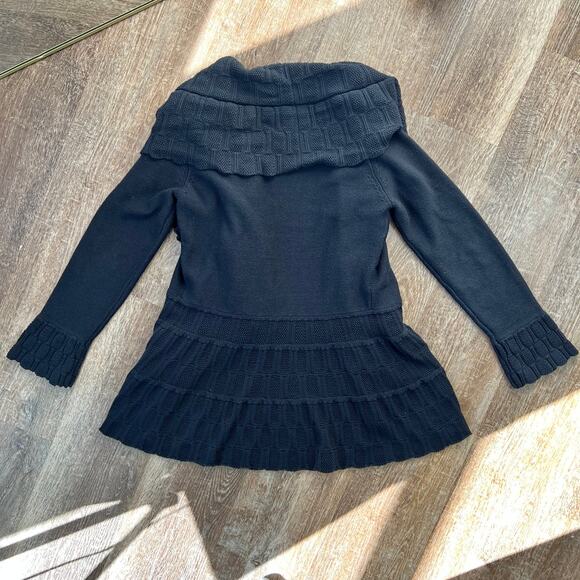 Etcetera Black Cashmere Blend Open Front Cocoon Cardigan Sweater - Picture 6 of 6